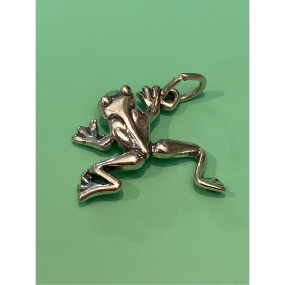 Tree Frog Sterling Silver Jewelry Charm #frog #bugs - Picture 1 of 3